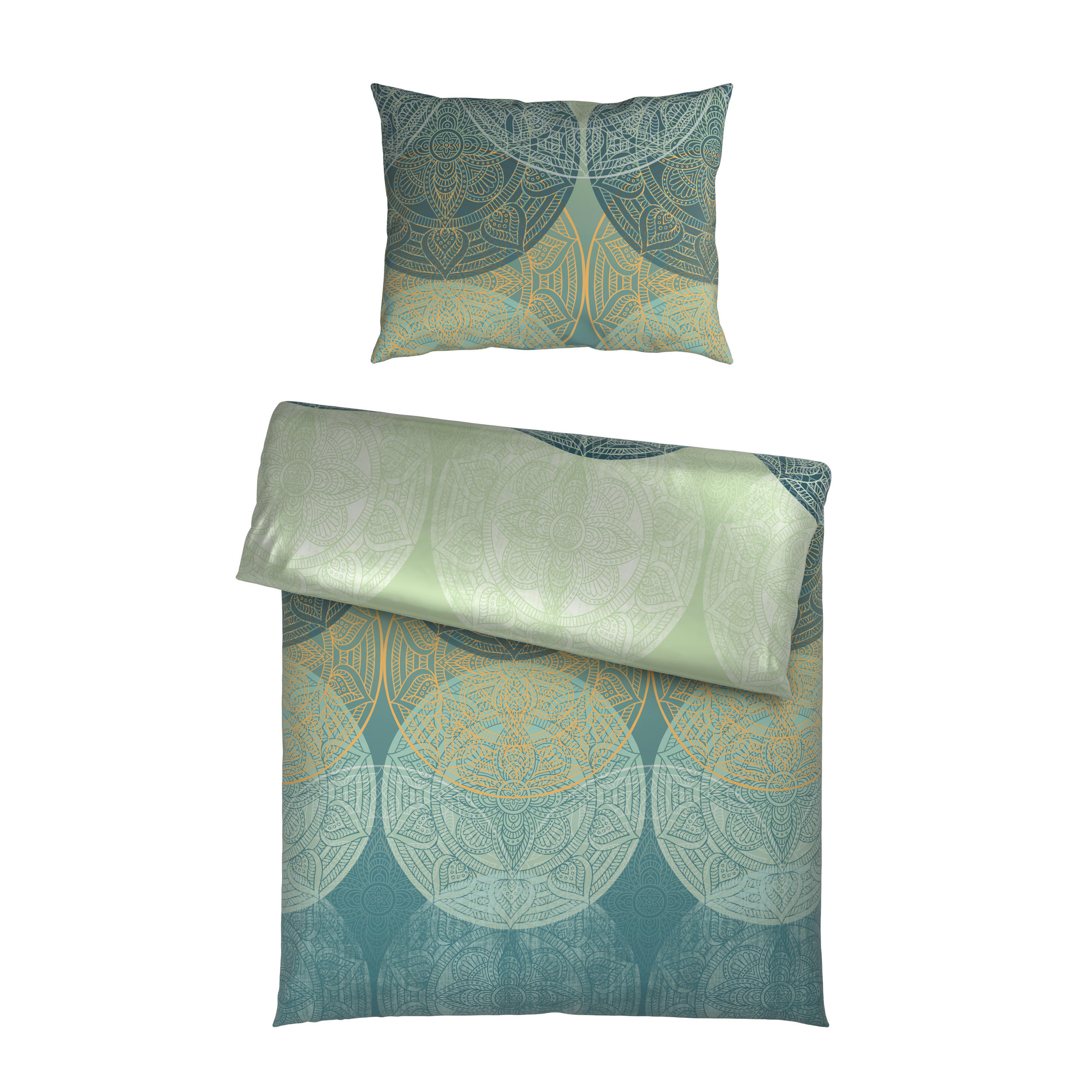 BETTWÄSCHE 2-teilig Neva Satin 150/210 cm  - Grün, KONVENTIONELL, Textil (150/210cm) - Bio:Vio