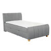 BOXBETT 120/200 cm,  in Grau, Bettkasten, Topper, Matratze, H3 = fest  - Eichefarben/Grau, Design, Holz/Textil (120/200cm) - Xora