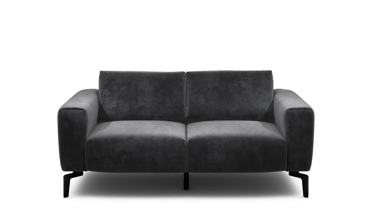 2-SITZER-SOFA Samt Anthrazit  - Anthrazit/Schwarz, Design, Textil/Metall (180/86/86-94cm) - SENSOO