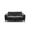2-SITZER-SOFA Samt Anthrazit  - Anthrazit/Schwarz, Design, Textil/Metall (180/86/86-94cm) - SENSOO