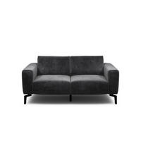 2-SITZER-SOFA Samt Anthrazit  - Anthrazit/Schwarz, Design, Textil/Metall (180/86/86-94cm) - SENSOO