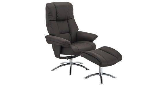 RELAXSESSELSET in Metall, Textil Anthrazit, Chromfarben - Chromfarben/Anthrazit, Design, Textil/Metall (78/98(114)/86(113)cm) - Cantus