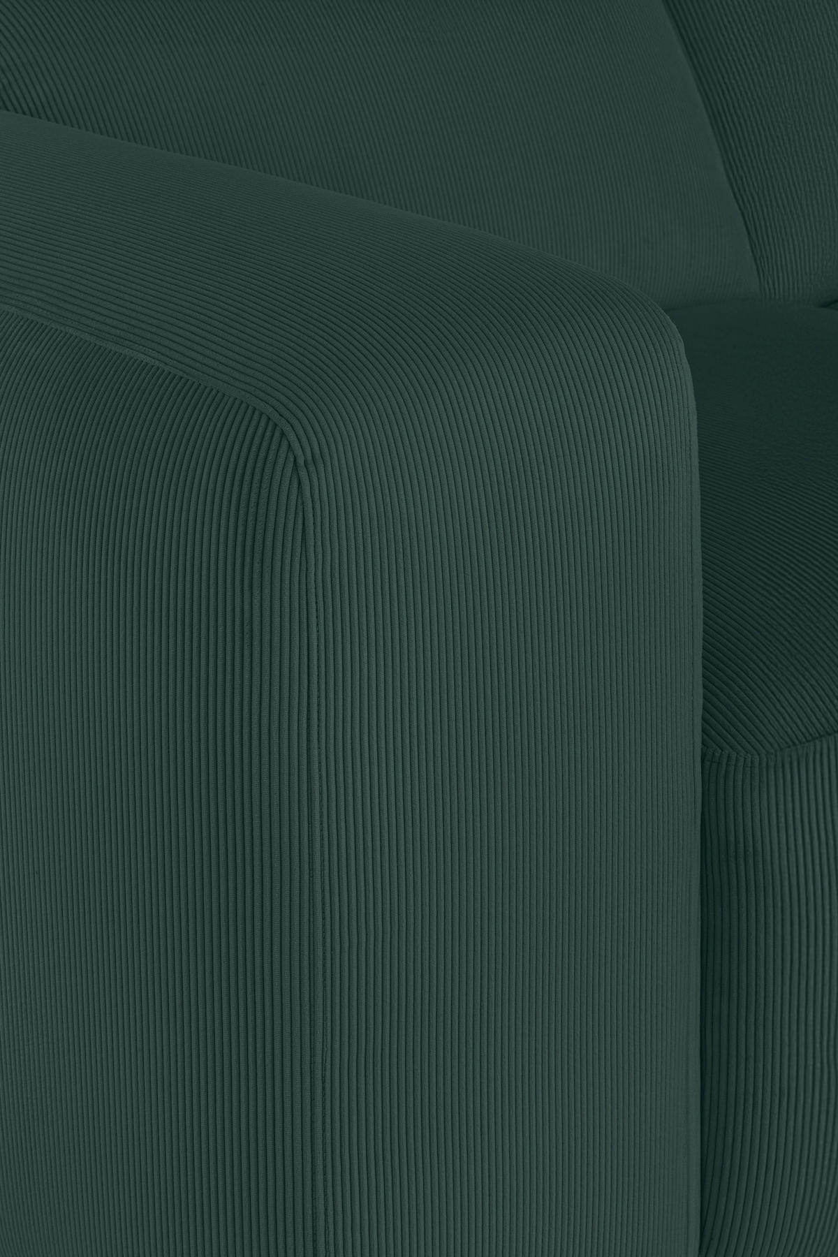 ECKSOFA HANNAH Grün Cord  - Schwarz/Grün, Design, Kunststoff/Textil (304/200cm) - MID.YOU