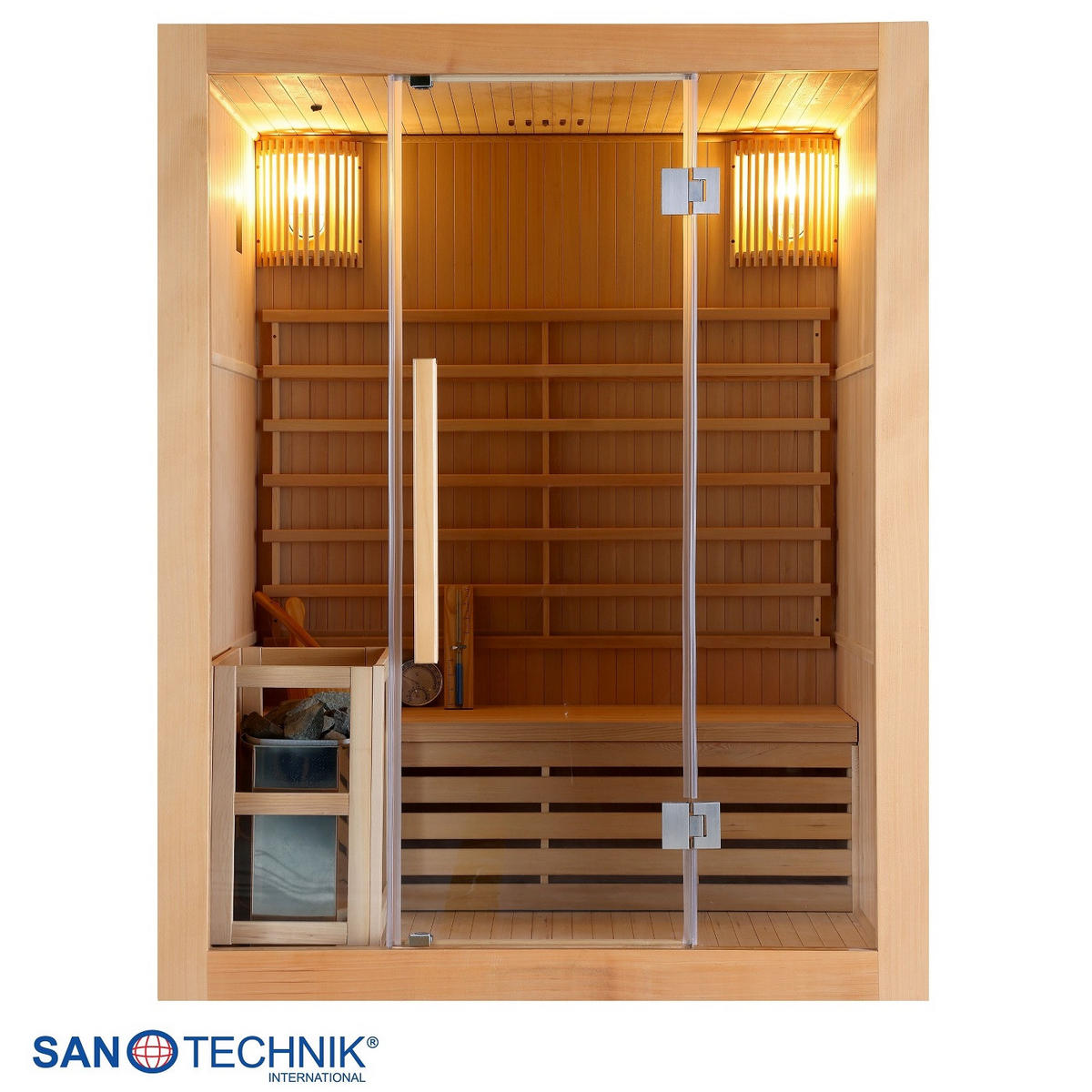 SAUNA für 3 Personen  - Basics, Holz (150/190/120cm)
