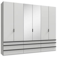 FALTTÜRENSCHRANK 300/236/58 cm 3-türig Weiß  - Schwarz/Weiß, Design, Glas/Holzwerkstoff (300/236/58cm) - Boxxx