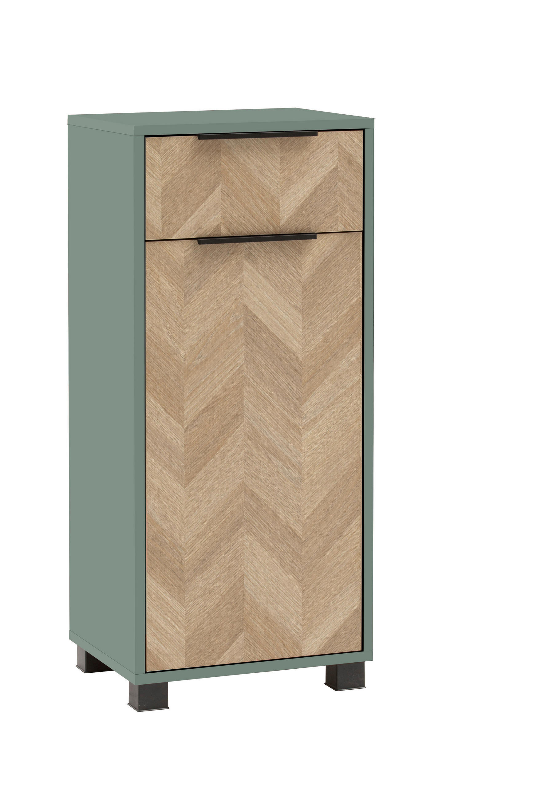 XXXLutz Midischrank Piazza Grün, Eiche 40.3x90.9x33.05 cm