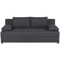 SCHLAFSOFA  mit Liegefunktion, Rücken echt Dunkelgrau  - Dunkelgrau/Schwarz, Design, Kunststoff/Textil (190/80/75cm) - P & B