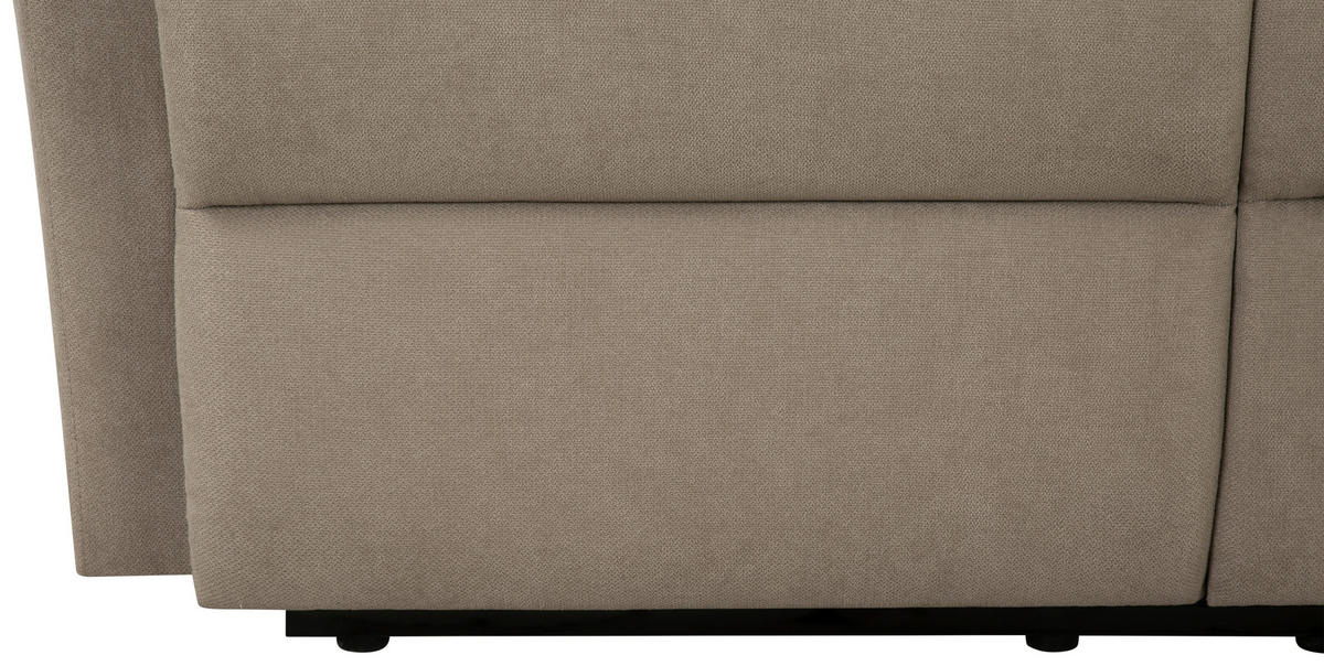 SITZGARNITUR Leinenoptik Taupe  - Taupe/Schwarz, KONVENTIONELL, Textil/Metall - P & B
