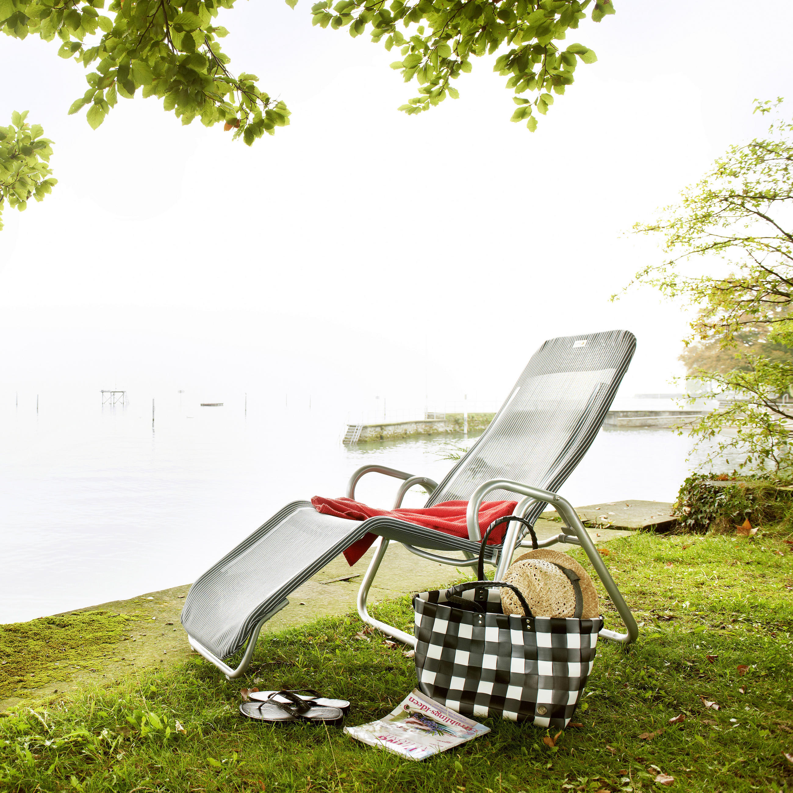 Sonnenliege Calypso aus 52/39/137 cm  - Grau, MODERN, Textil/Metall (52/39/137cm) - Acamp