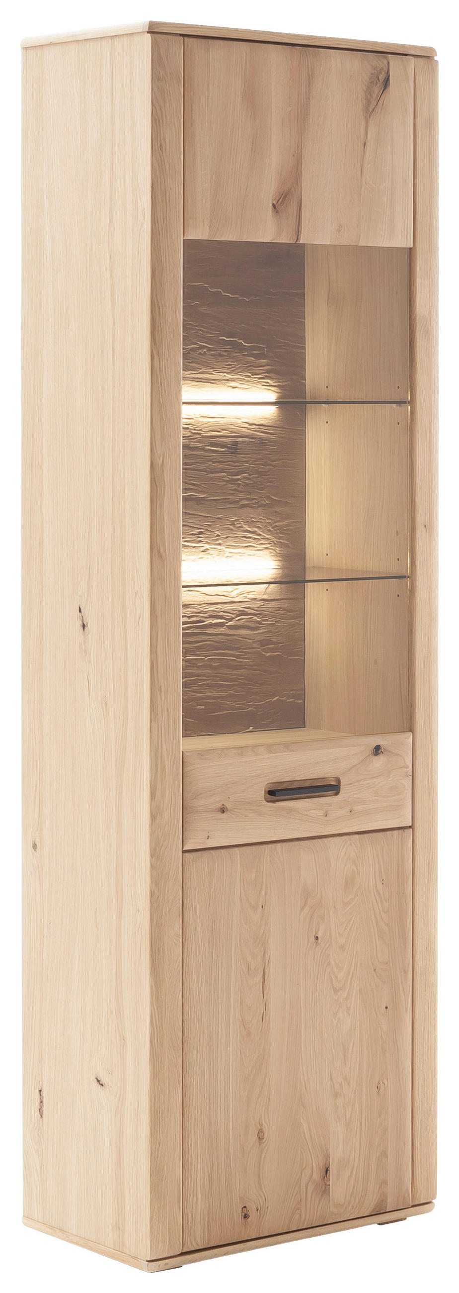 VITRINE Eichefarben  64/208/37 cm  - Eichefarben/Anthrazit, Konventionell, Glas/Holz (64/208/37cm) - Cantus