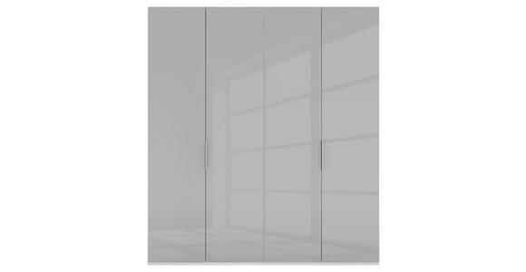 DREHTÜRENSCHRANK 200/223/62 cm 4-türig Grau, Weiß - Alufarben/Weiß, KONVENTIONELL, Glas/Holzwerkstoff (200/223/62cm) - Novel