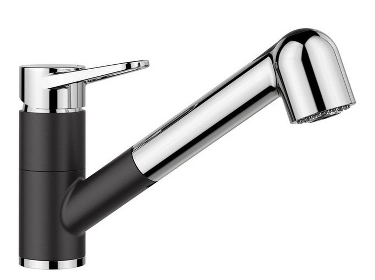 KÜCHENARMATUR 526428  - Chromfarben/Schwarz, Design, Stein/Metall (5,5/18/24,4cm) - Blanco