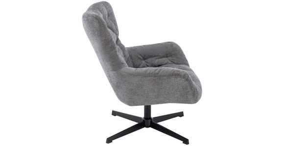 SESSEL Bouclé Grau    - Schwarz/Grau, Design, Textil/Metall (83/88/80cm) - Carryhome