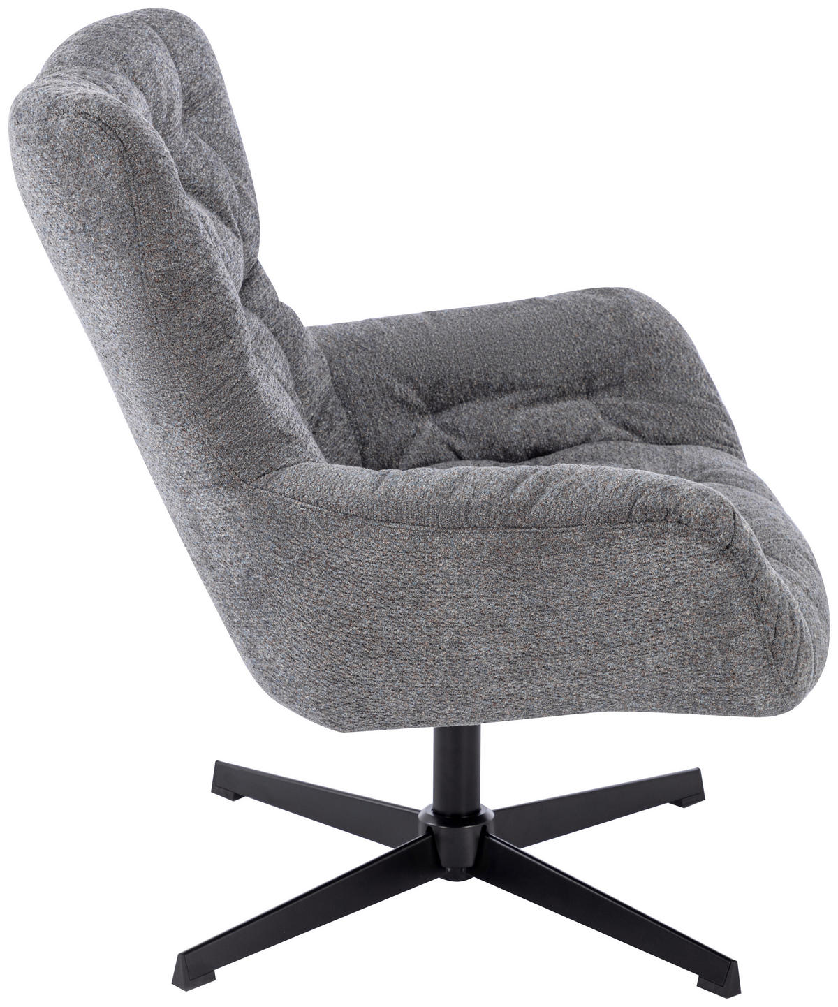 SESSEL Bouclé Grau    - Schwarz/Grau, Design, Textil/Metall (83/88/80cm) - Carryhome