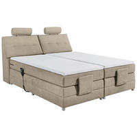 BOXSPRINGBETT 180/200 cm  Sandfarben  - Sandfarben/Silberfarben, Modern, Holzwerkstoff/Kunststoff (180/200cm) - MID.YOU
