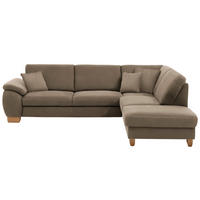 ECKSOFA in Mikrofaser Hellbraun  - Wildeiche/Hellbraun, Natur, Holz/Textil (286/236cm) - Voleo