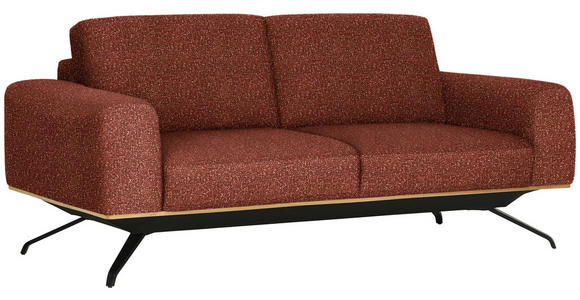3-SITZER-SOFA in Struktur Rostfarben - Rostfarben/Schwarz, Design, Holz/Textil (196/85-104/95cm) - Novel