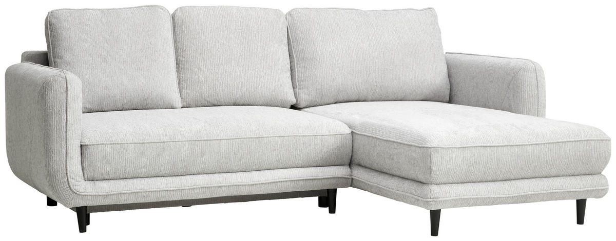 ECKSOFA in Struktur Hellgrau  - Hellgrau/Schwarz, Konventionell, Holz/Textil (247/170cm) - Carryhome