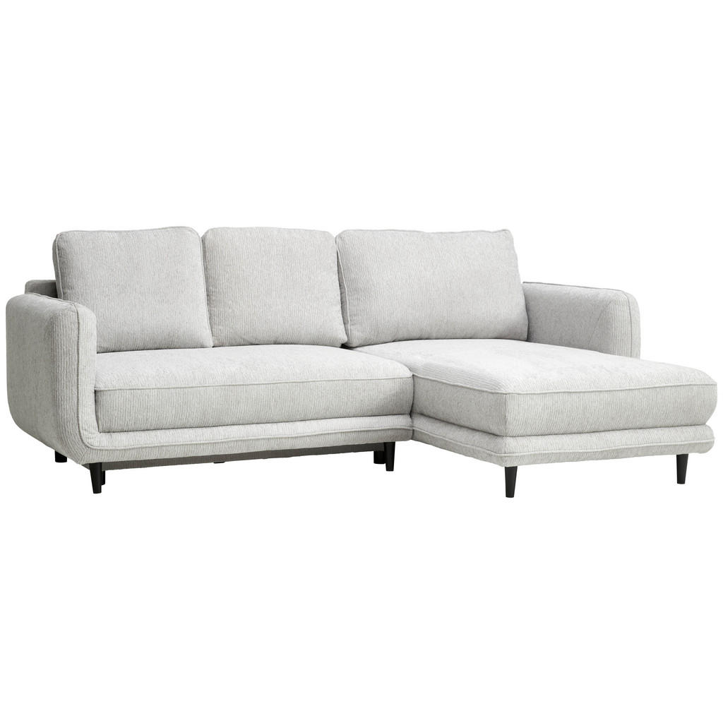 Thumbnail - Carryhome Ecksofa, Hellgrau, Textil, Buche, massiv, 3-Sitzer, Füllung: Schaumstoffflocken, Ottomane rechts, L-Form, 247x...