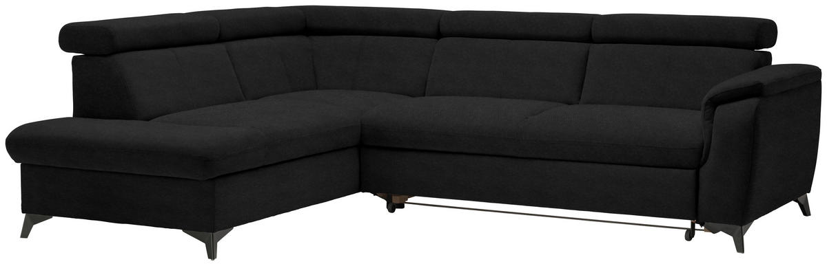 ECKSOFA in Webstoff Schwarz  - Schwarz, Design, Textil/Metall (203/260cm) - Stylife
