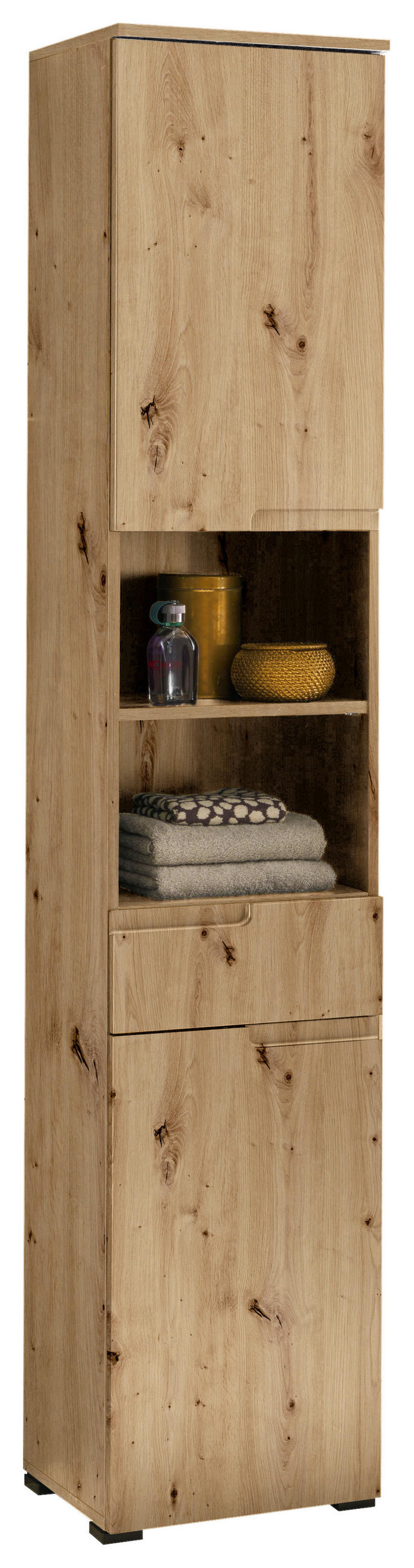 HOCHSCHRANK 40/191/32 cm  - Schwarz/Eiche Artisan, MODERN, Holzwerkstoff/Kunststoff (40/191/32cm) - MID.YOU