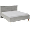 POLSTERBETT 160/200 cm  in Hellgrau  - Eichefarben/Hellgrau, Design, Holz/Textil (160/200cm) - Xora