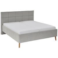 POLSTERBETT PAULO 160/200 cm  in Hellgrau  - Eichefarben/Hellgrau, Design, Holz/Textil (160/200cm) - Xora