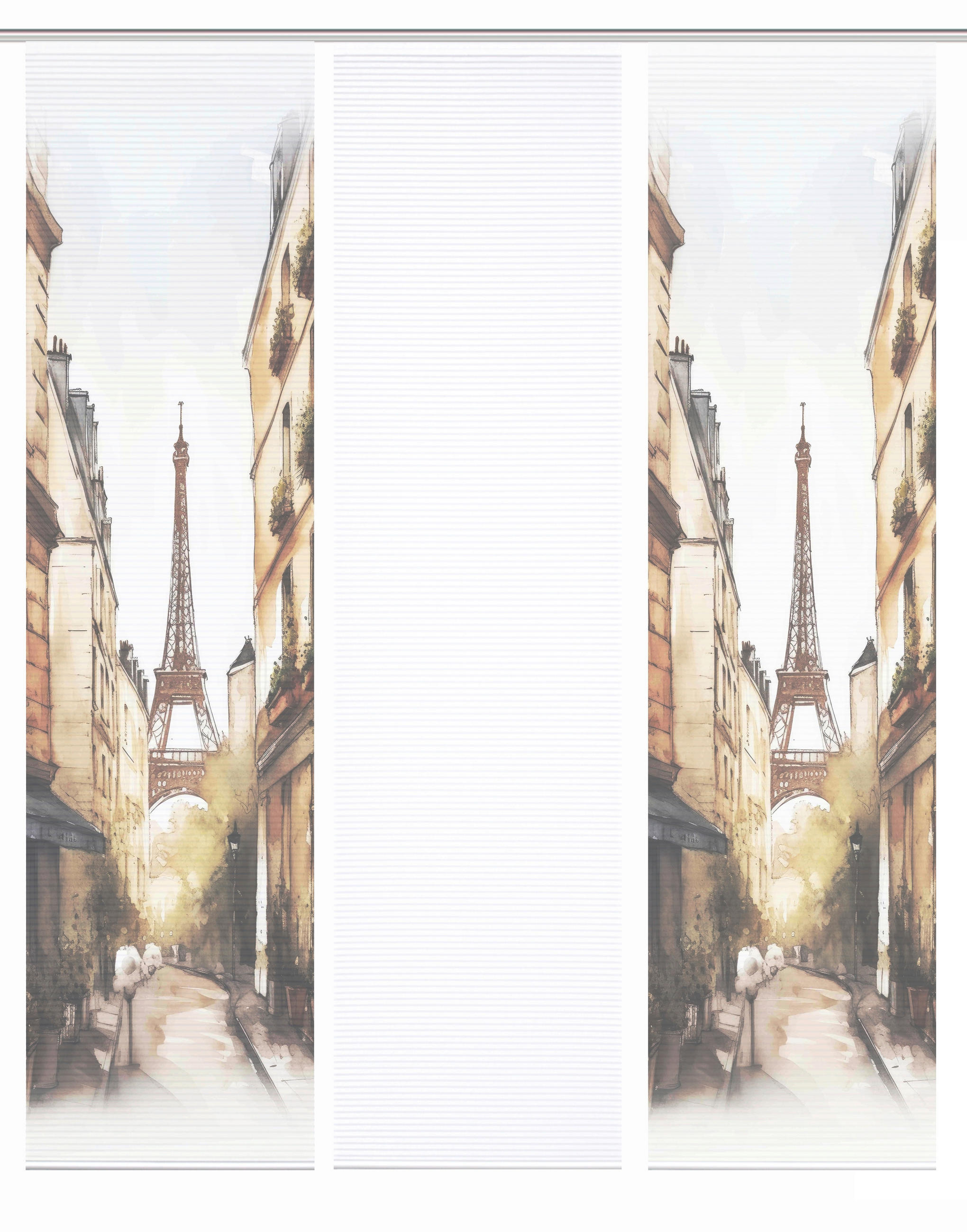 FLÄCHENVORHANG  3 Stück  blickdicht  60/245 cm   - Naturfarben/Weiß, LIFESTYLE, Textil (60/245cm)