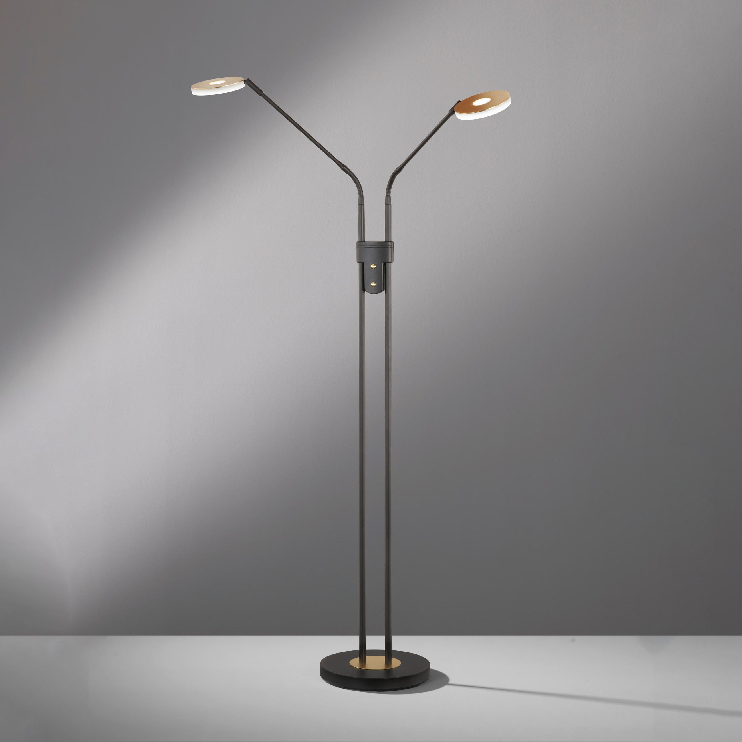 LED-STEHLEUCHTE 25/150 cm   - Schwarz, Design, Metall (25/150cm) - Fischer & Honsel
