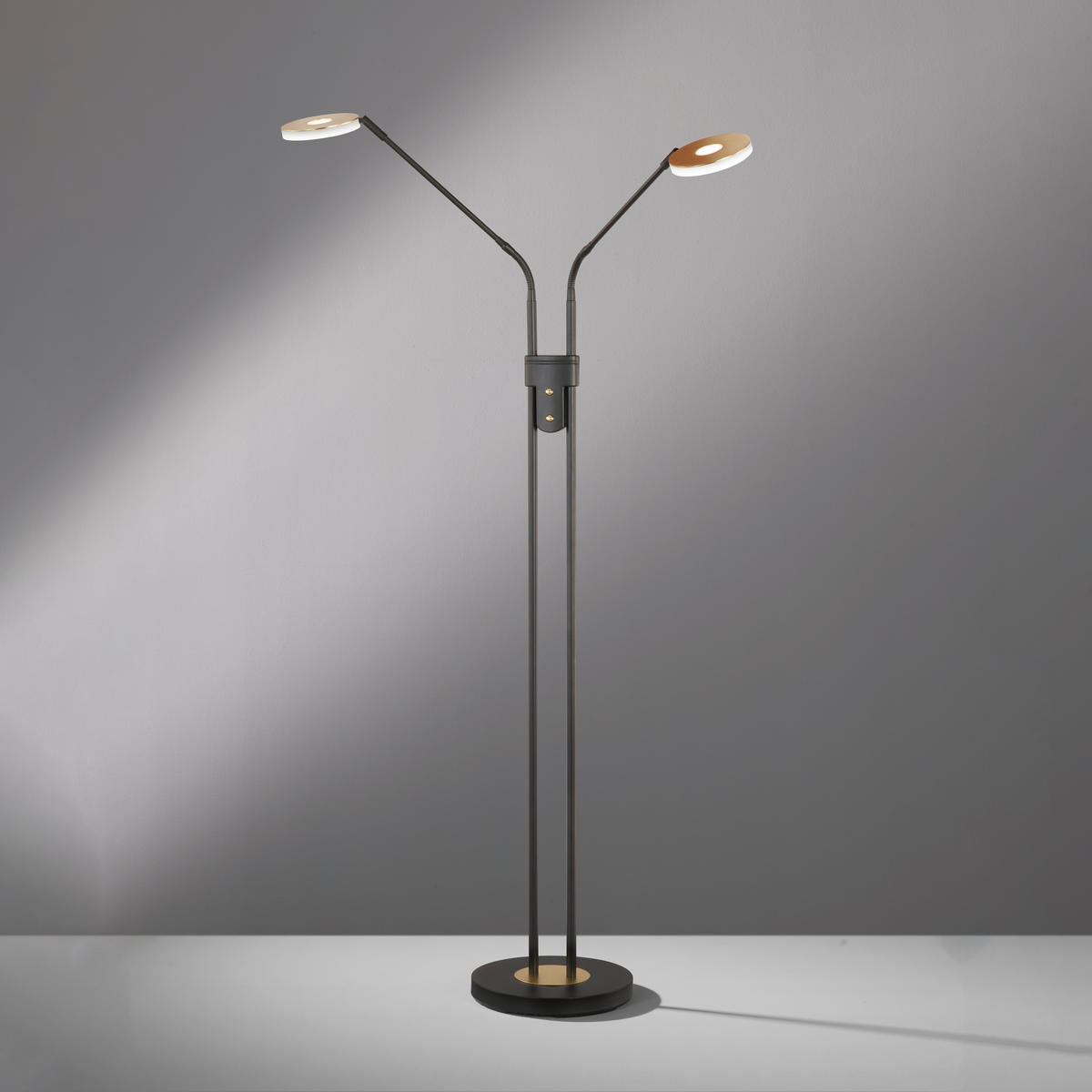 LED-STEHLEUCHTE 25/150 cm   - Schwarz, Design, Metall (25/150cm) - Fischer & Honsel