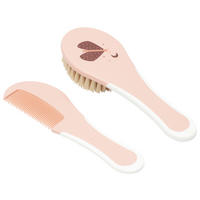 BABYKAMM UND BÜRSTE 2tlg. SWEET BUTTERFLY  - Altrosa, Basics, Kunststoff (16.4/5.6/2cm) - Bebe Jou