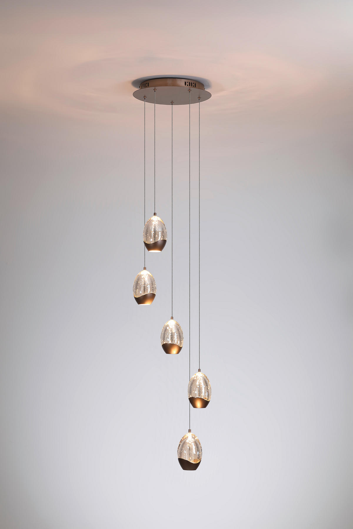 LED-HÄNGELEUCHTE 30/150 cm  - Champagner/Transparent, Trend, Glas/Metall (30/150cm)