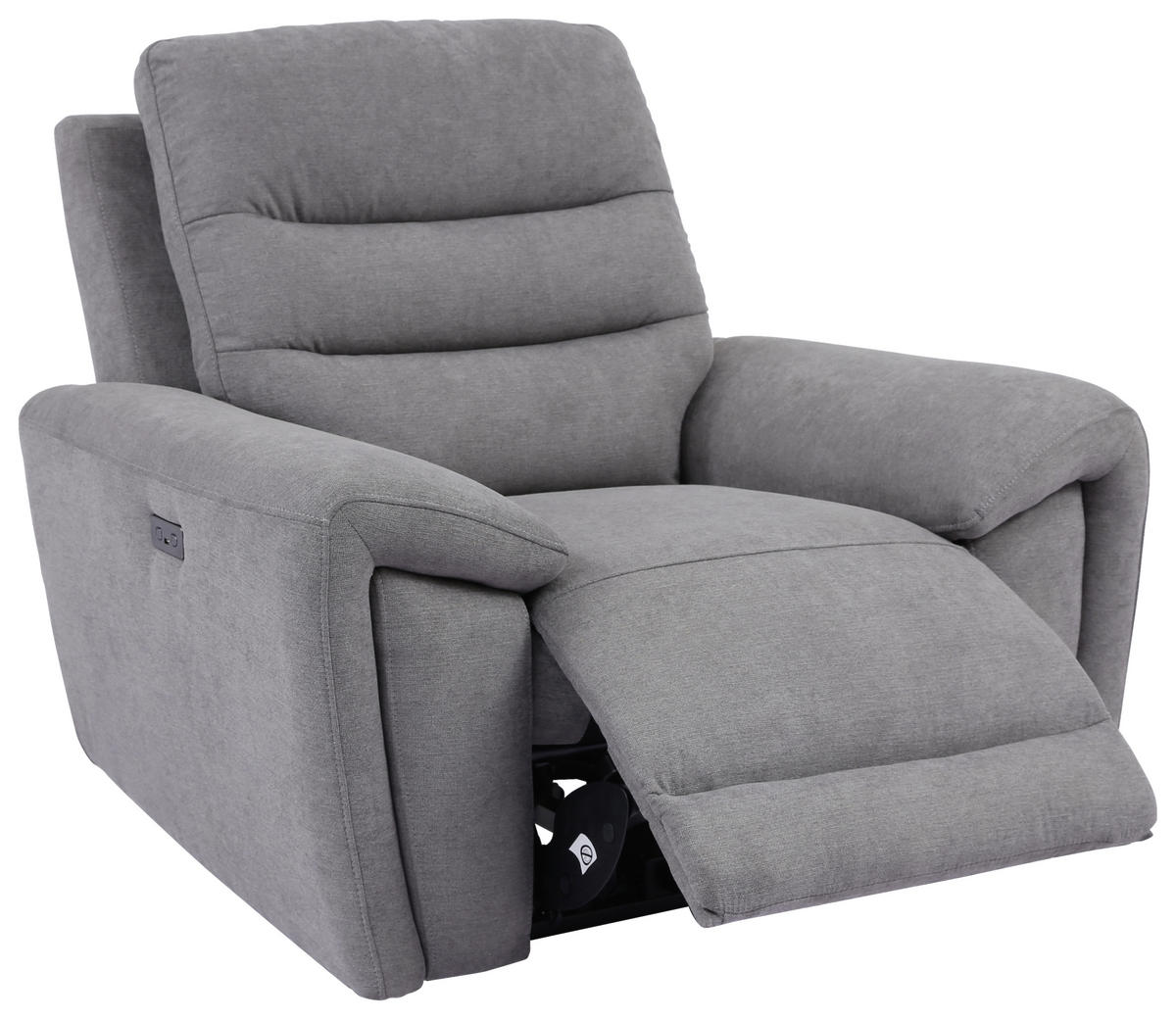 RELAXFÅTÖLJ i trä, textil grå  - grå/svart, Klassisk, trä/textil (111,5/94/100cm) - Xora