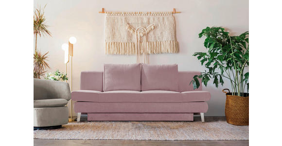 SCHLAFSOFA in Cord Rosa  - Chromfarben/Rosa, Design, Textil/Metall (200/85/90cm) - Xora