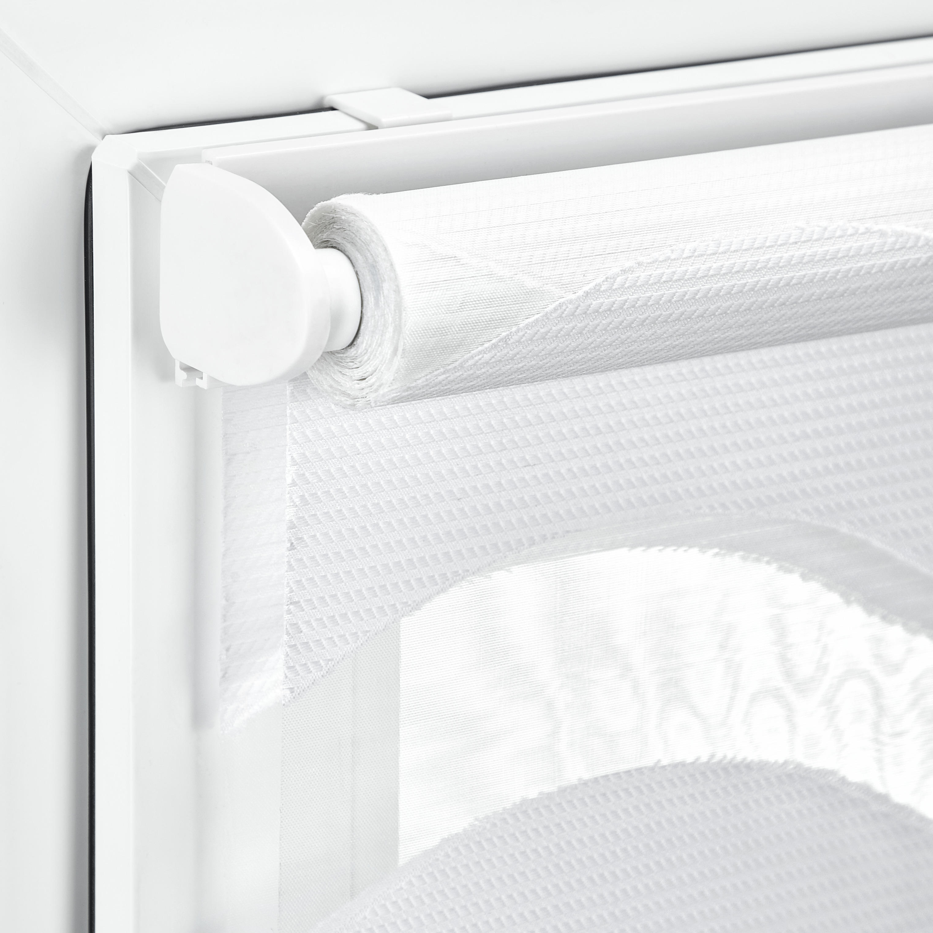 DOPPELROLLO  halbtransparent   100/160 cm   - Weiß, Design, Kunststoff (100/160cm) - Homeware