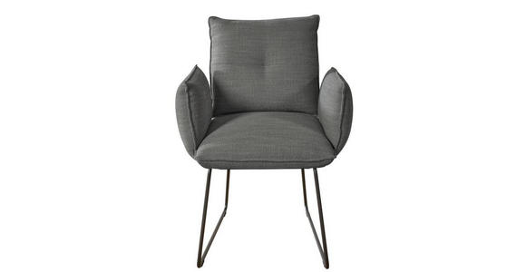 ARMLEHNSTUHL in Stahl Struktur - Schwarz/Grau, Design, Textil/Metall (65/90/70cm) - Dieter Knoll