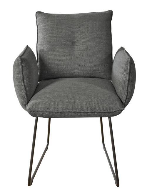 ARMLEHNSTUHL  in Stahl Struktur  - Schwarz/Grau, Design, Textil/Metall (65/90/70cm) - Dieter Knoll
