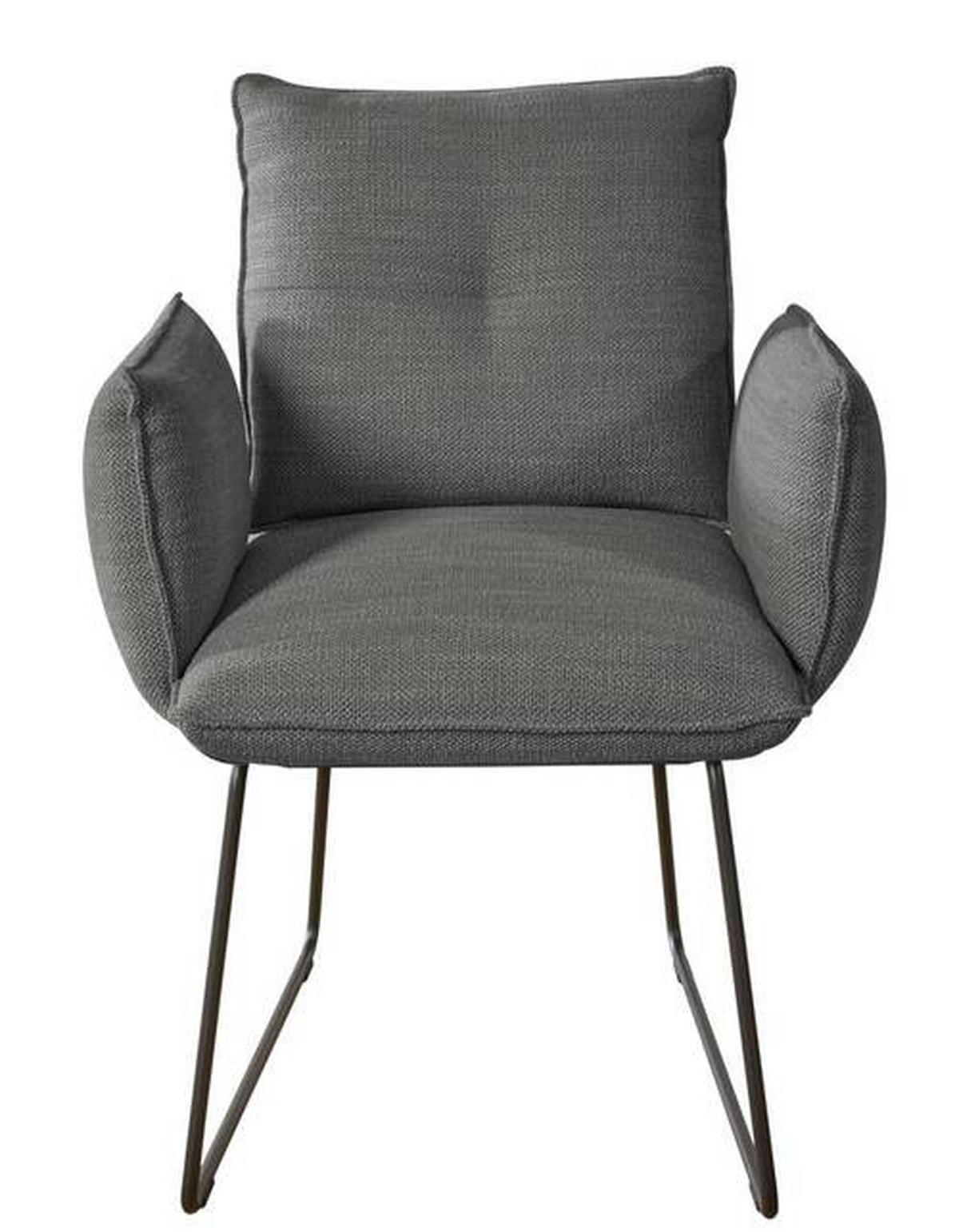 ARMLEHNSTUHL  in Stahl Struktur  - Schwarz/Grau, Design, Textil/Metall (65/90/70cm) - Dieter Knoll