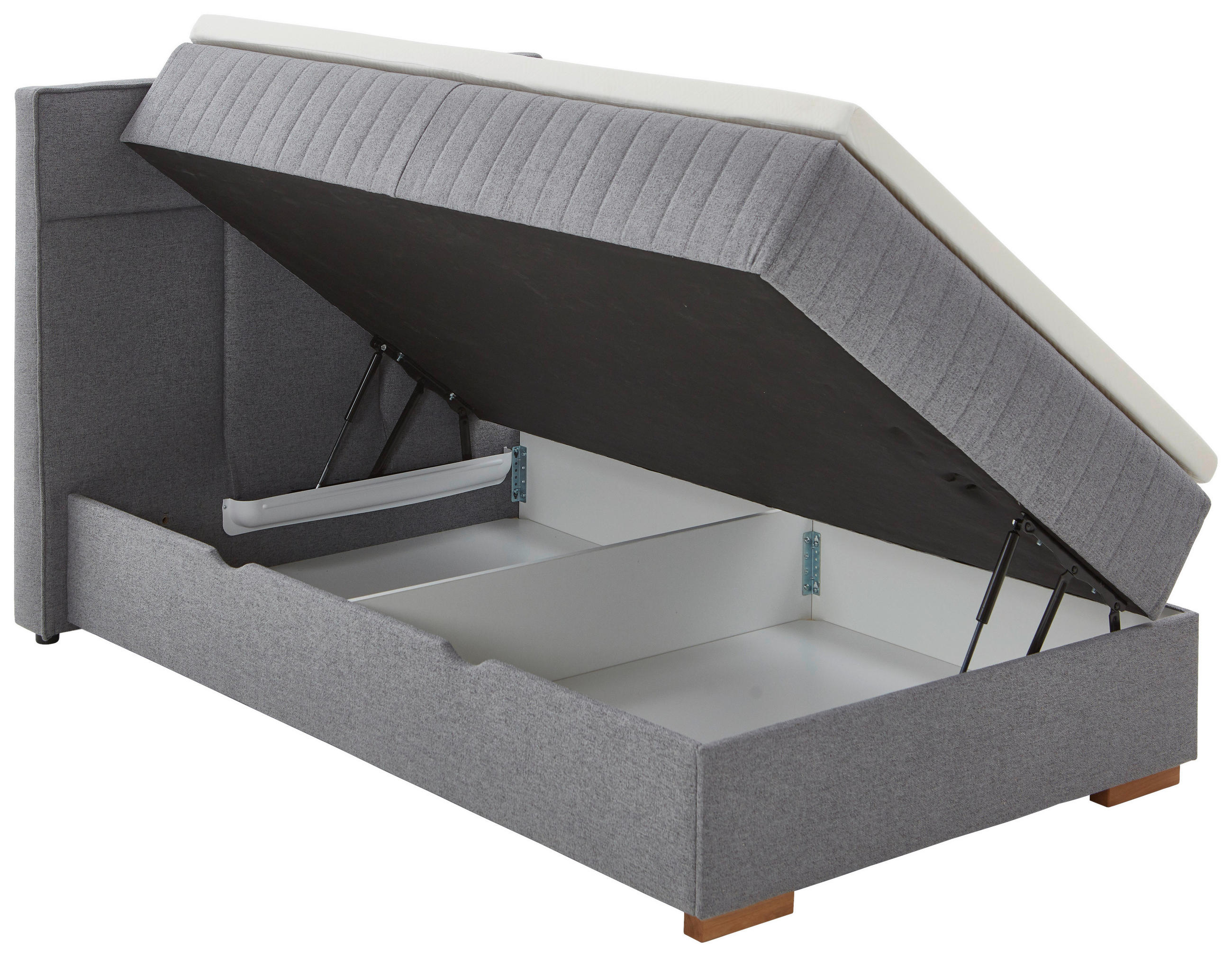 BOXSPRINGBETT 140/200 cm  in Grau  - Eichefarben/Grau, KONVENTIONELL, Holz/Textil (140/200cm) - Boxxx