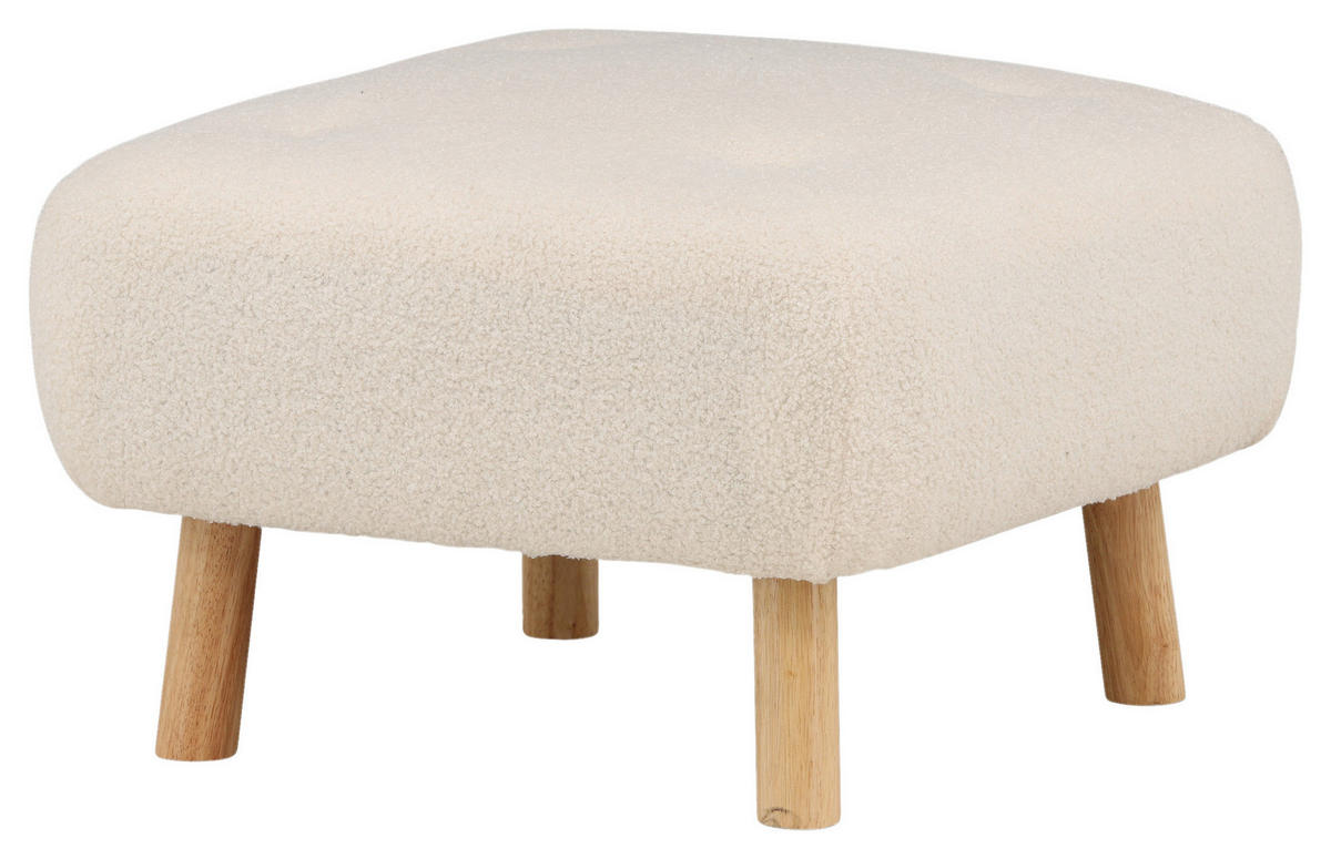 HOCKER in Holz, Textil Weiß  - Weiß, Design, Holz/Kunststoff (60/28/60cm) - Livetastic