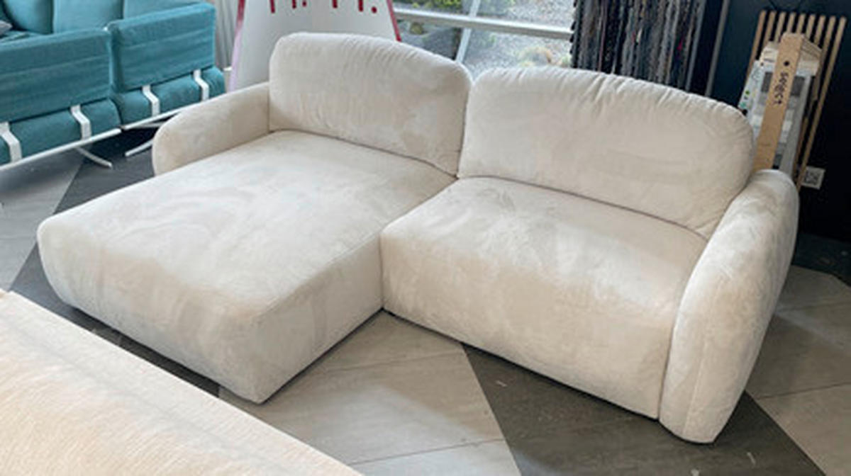 BIGSOFA Chenille Elfenbein  - Elfenbein/Schwarz, Design, Kunststoff/Textil (270cm) - Livetastic