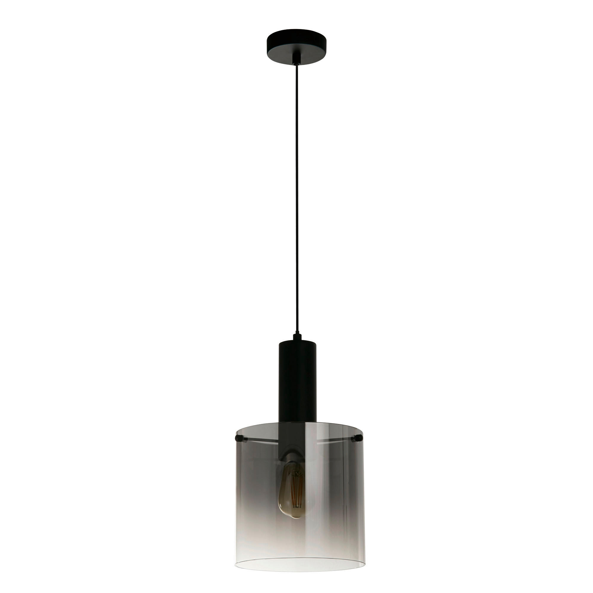 HÄNGELEUCHTE 22/35 cm  - Schwarz, Design, Glas/Metall (22/35cm)