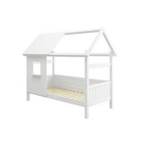 HAUSBETT 90/200 cm,  in Weiß, Rollrost  - Weiß, MODERN, Holz (90/200cm) - Chameo