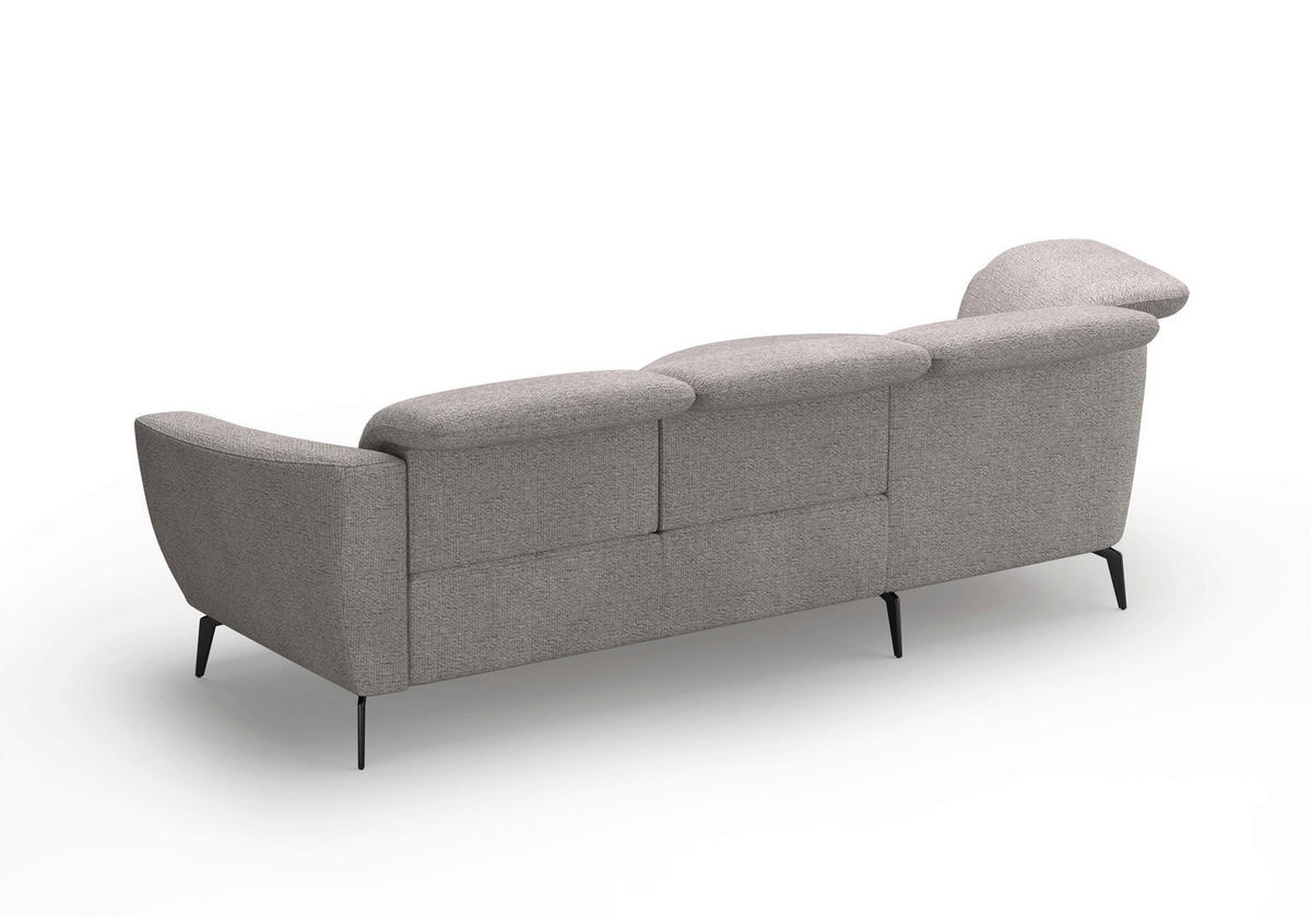 ECKSOFA in Chenille Silberfarben  199/309 cm  - Silberfarben/Schwarz, KONVENTIONELL, Textil/Metall (199/309cm) - Sit & More
