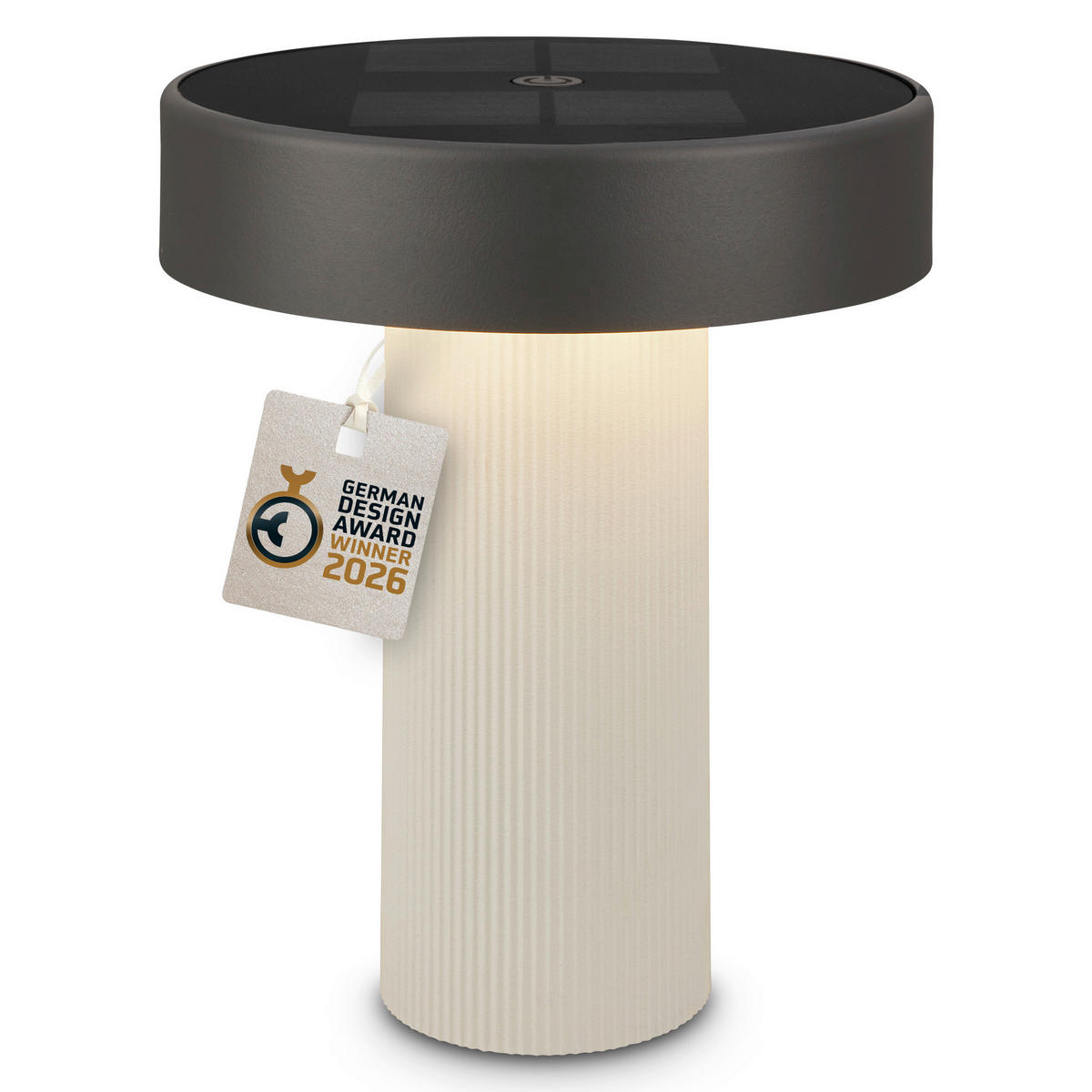 AKKU-TISCHLEUCHTE 16/20 cm  - Anthrazit/Beige, Design, Kunststoff (16/20cm)