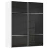 SCHWEBETÜRENSCHRANK 181/223/67 cm 2-türig Schwarz, Weiß  - Schwarz/Weiß, KONVENTIONELL, Glas/Holzwerkstoff (181/223/67cm) - Novel