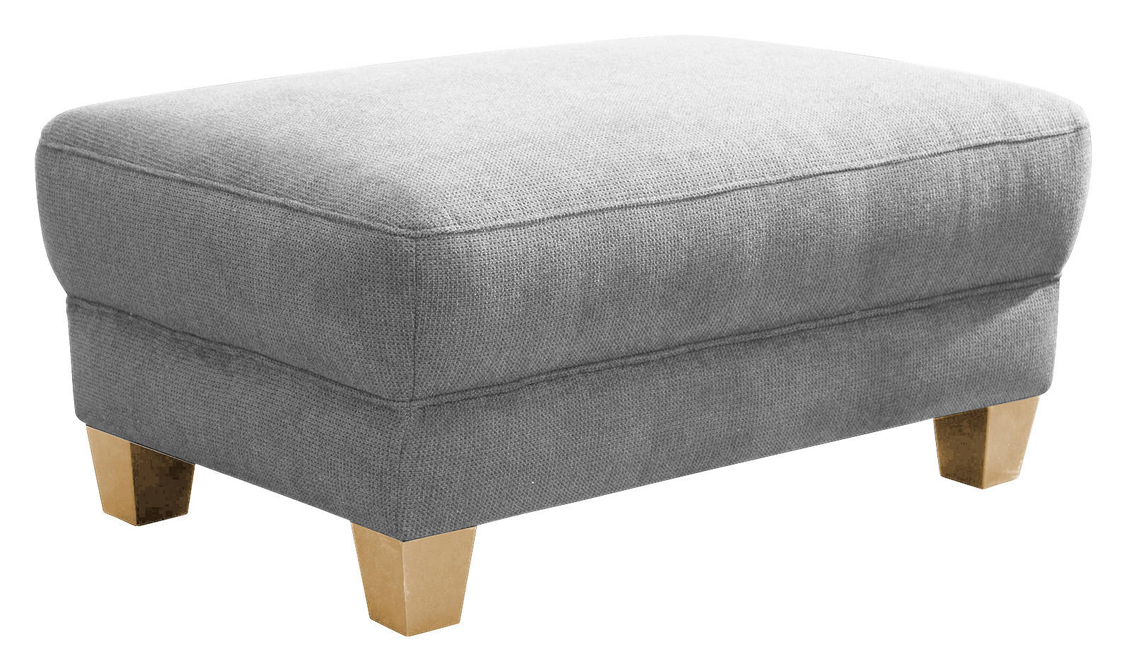 HOCKER in Textil Silberfarben - Silberfarben/Naturfarben, Konventionell, Holz/Textil (101/45/66cm) - Sit & More