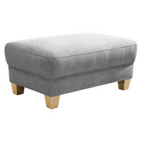 HOCKER Flachgewebe Silberfarben  - Silberfarben/Naturfarben, KONVENTIONELL, Holz/Textil (101/45/66cm) - Sit & More