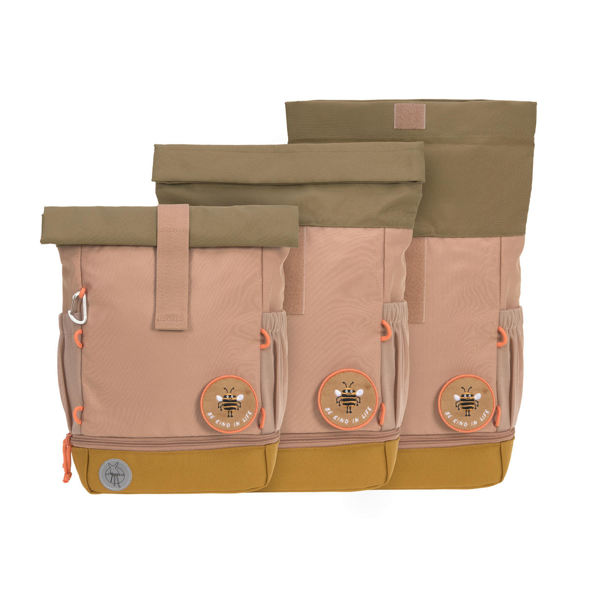 KINDERRUCKSACK Rolltop  - Hellbraun, Basics, Textil (23/11/32,5cm) - Lässig