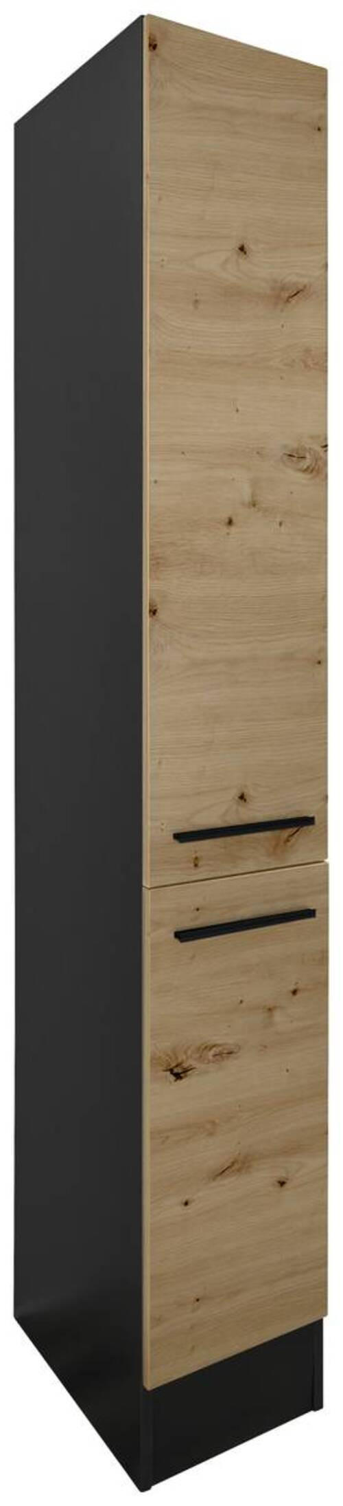APOTHEKERSCHRANK 30/211/57 cm  in Anthrazit, Eiche Artisan  - Anthrazit/Schwarz, LIFESTYLE, Holzwerkstoff/Kunststoff (30/211/57cm) - MID.YOU